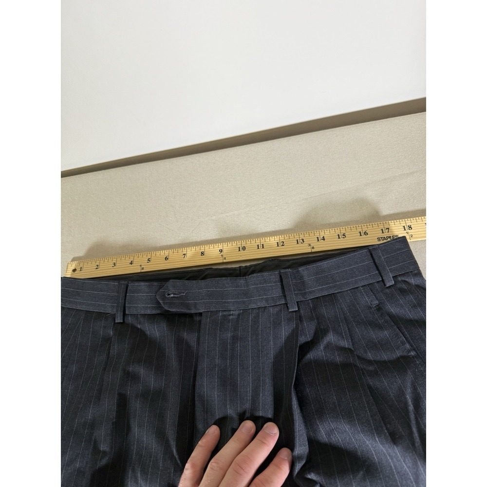 Brooks Brothers Suit Size 42L 36" Waist Black Pleated Pants Pinstripe 2 Piece - Picture 12 of 16